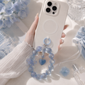 Blue Moon Bow Cat-Eye Beaded Phone Charm & Bag Charm