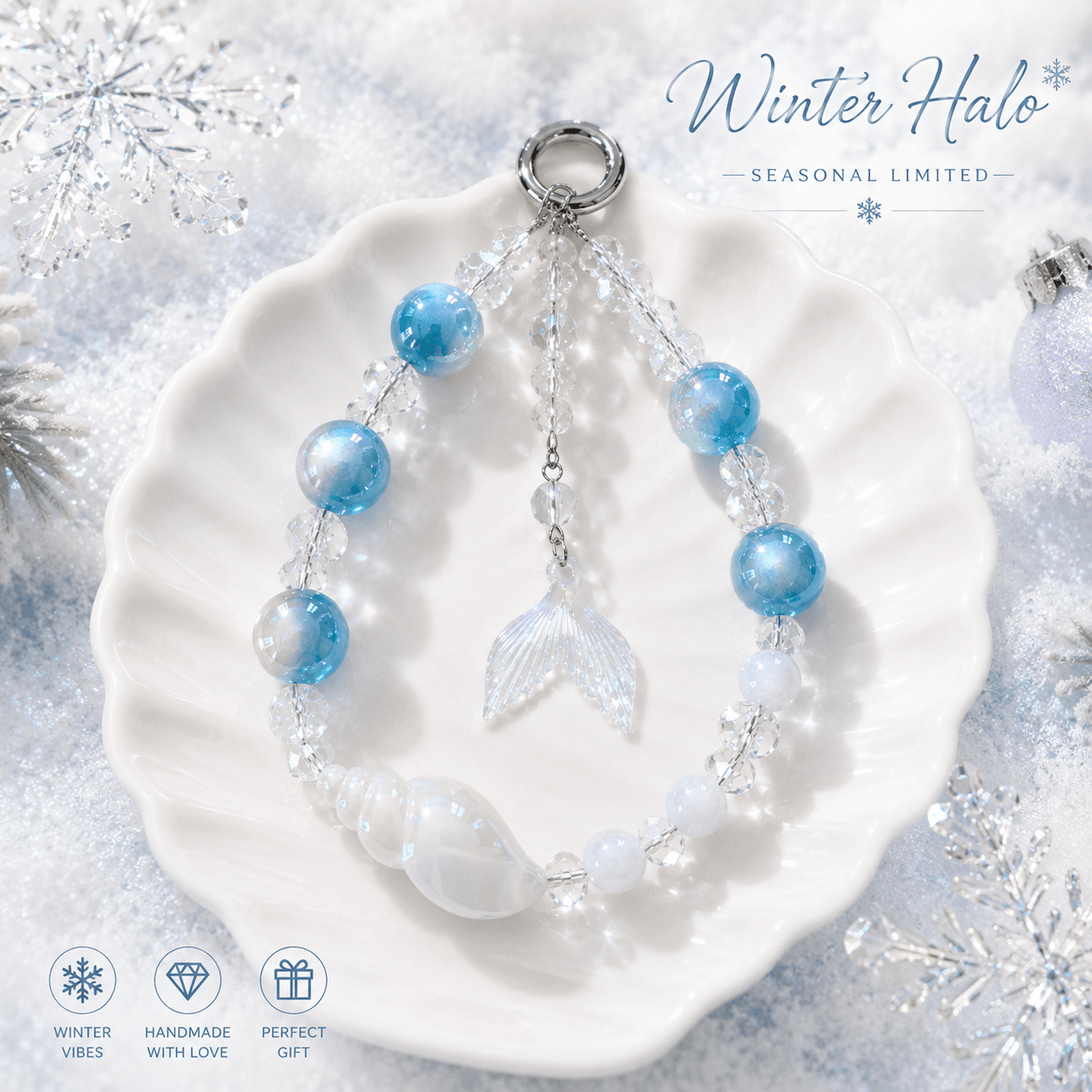 Winter Halo Keychain Phone Charm